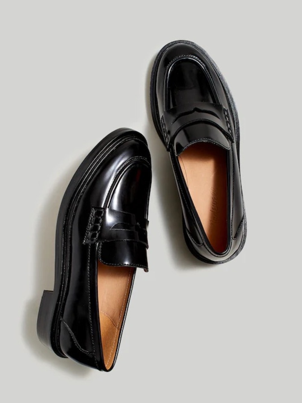 Madewell Black Patent Leather Penny Loafers